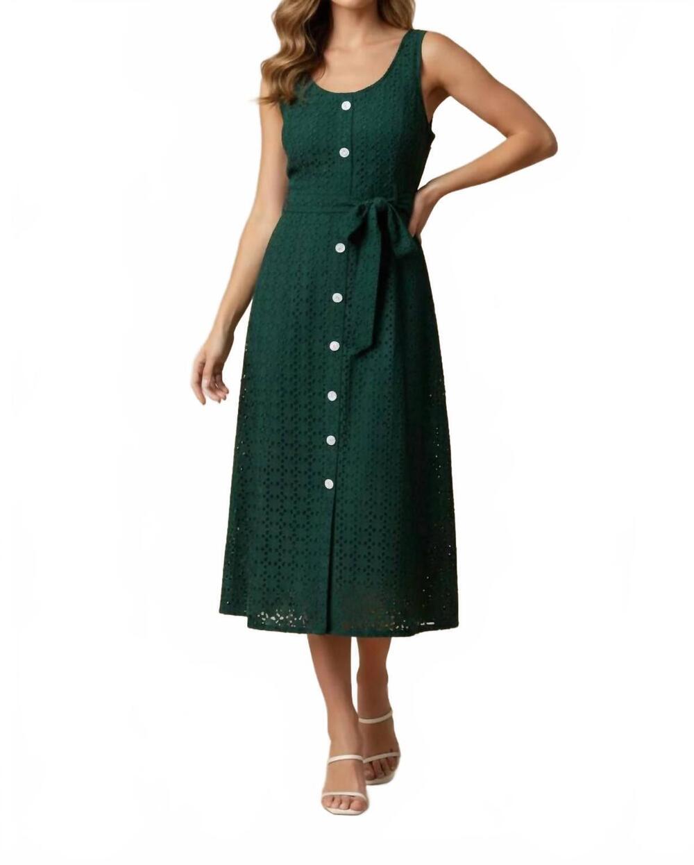 NEW ENTRO women's midi dress in green